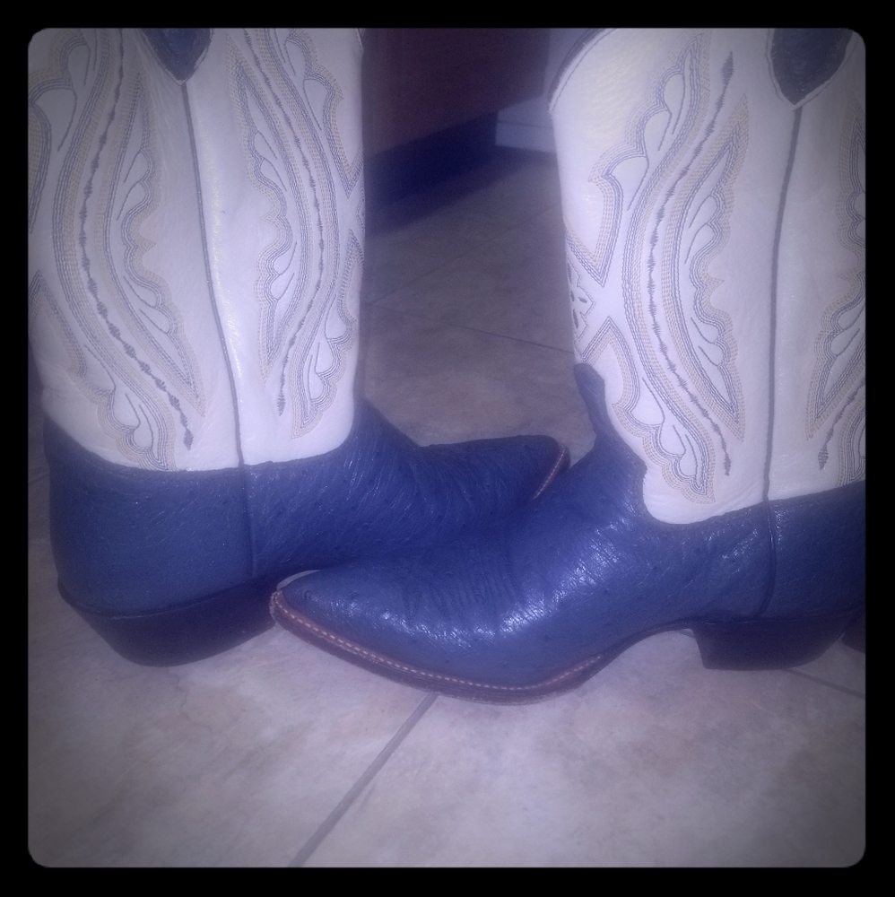 Ostrich (Leather) Cowboy Boots